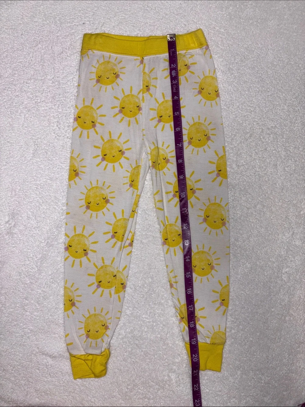Little Sleepies White and Yellow Sun Print Long Sleeve Pajama Set unisex 2t